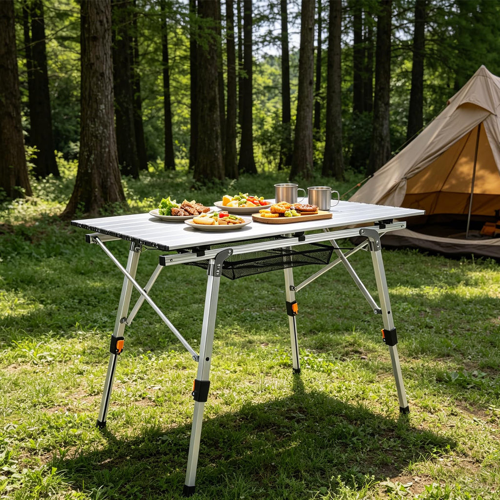 Lightweight Aluminum Folding Camping Table White I819