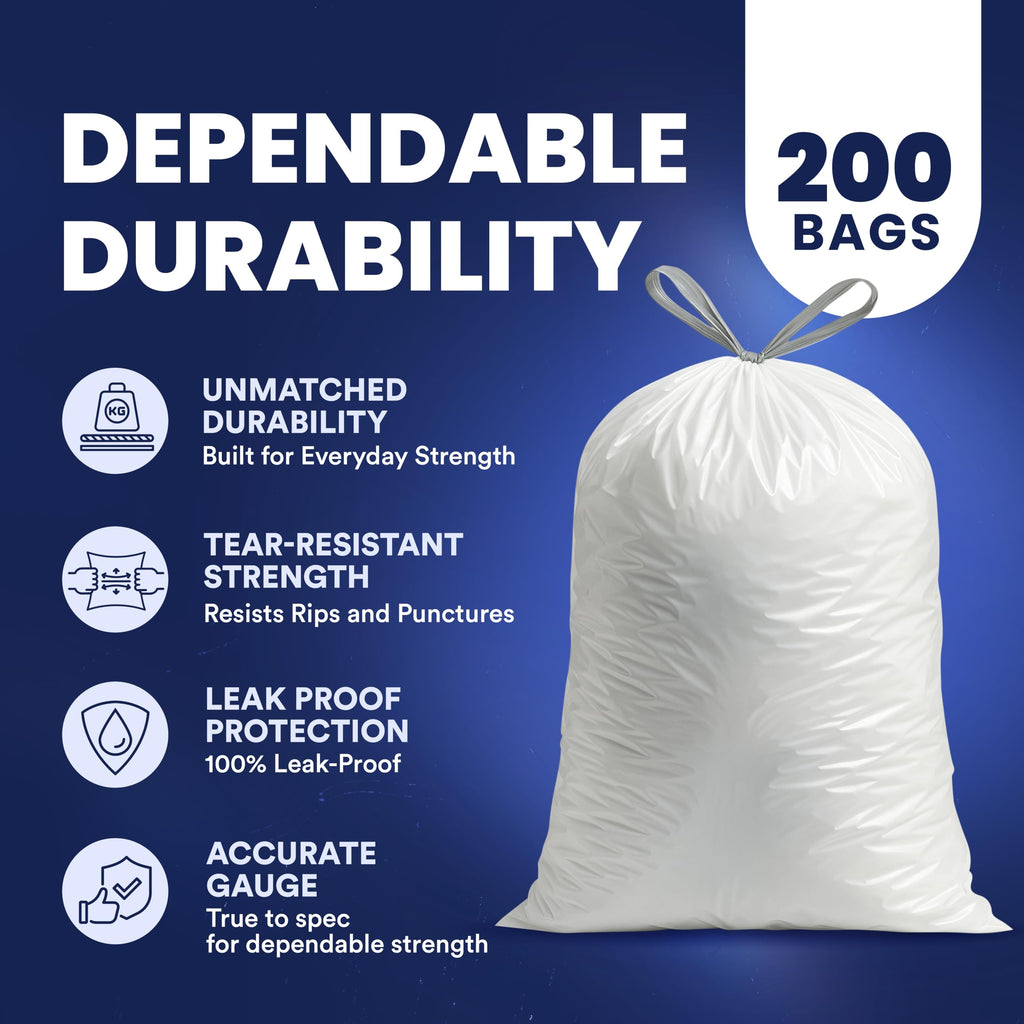 4-6 Gallon White Drawstring Bags H638792