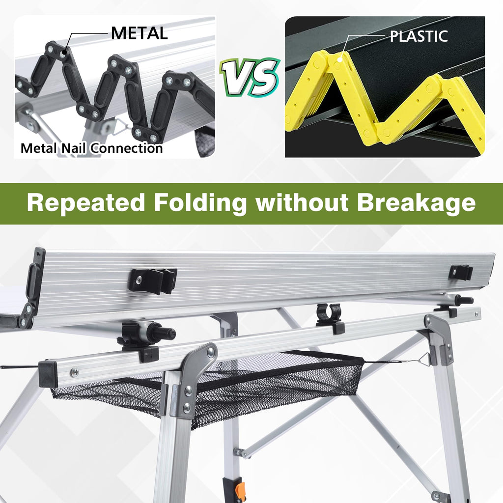 Lightweight Aluminum Folding Camping Table White I819