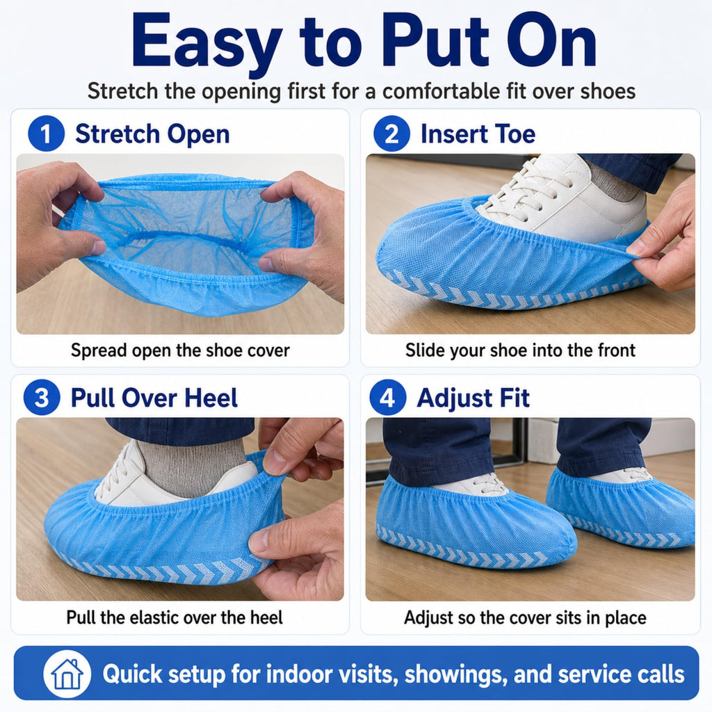 Blue Disposable Shoe Covers 100 Pack XL L67673