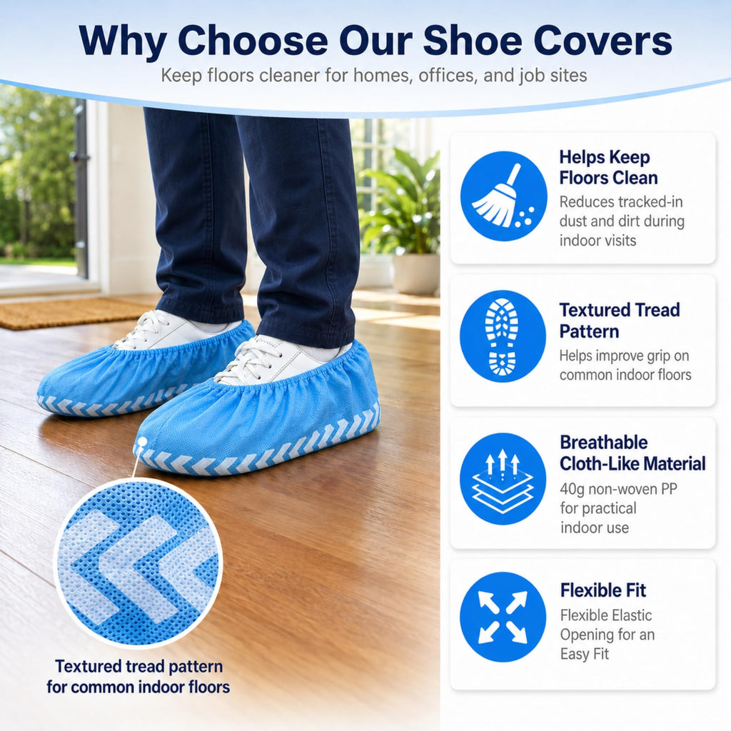Blue Disposable Shoe Covers 100 Pack XL L67673