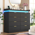 Black 8 Drawer Wood Dresser R7431
