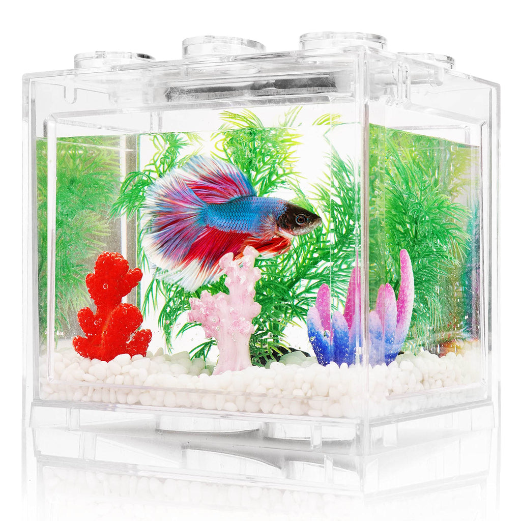 0.6 Gallon Betta Fish Tank Aquarium Kit with LED Lighting A354906