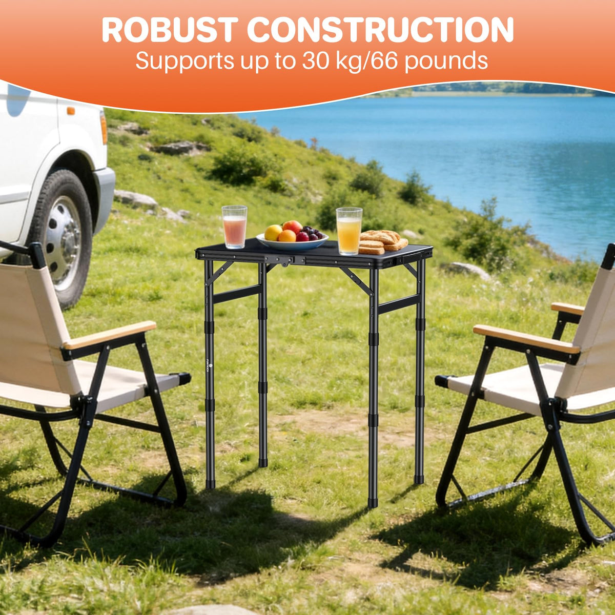 Waterproof Camping Tables with Plastic Tabletop P5036