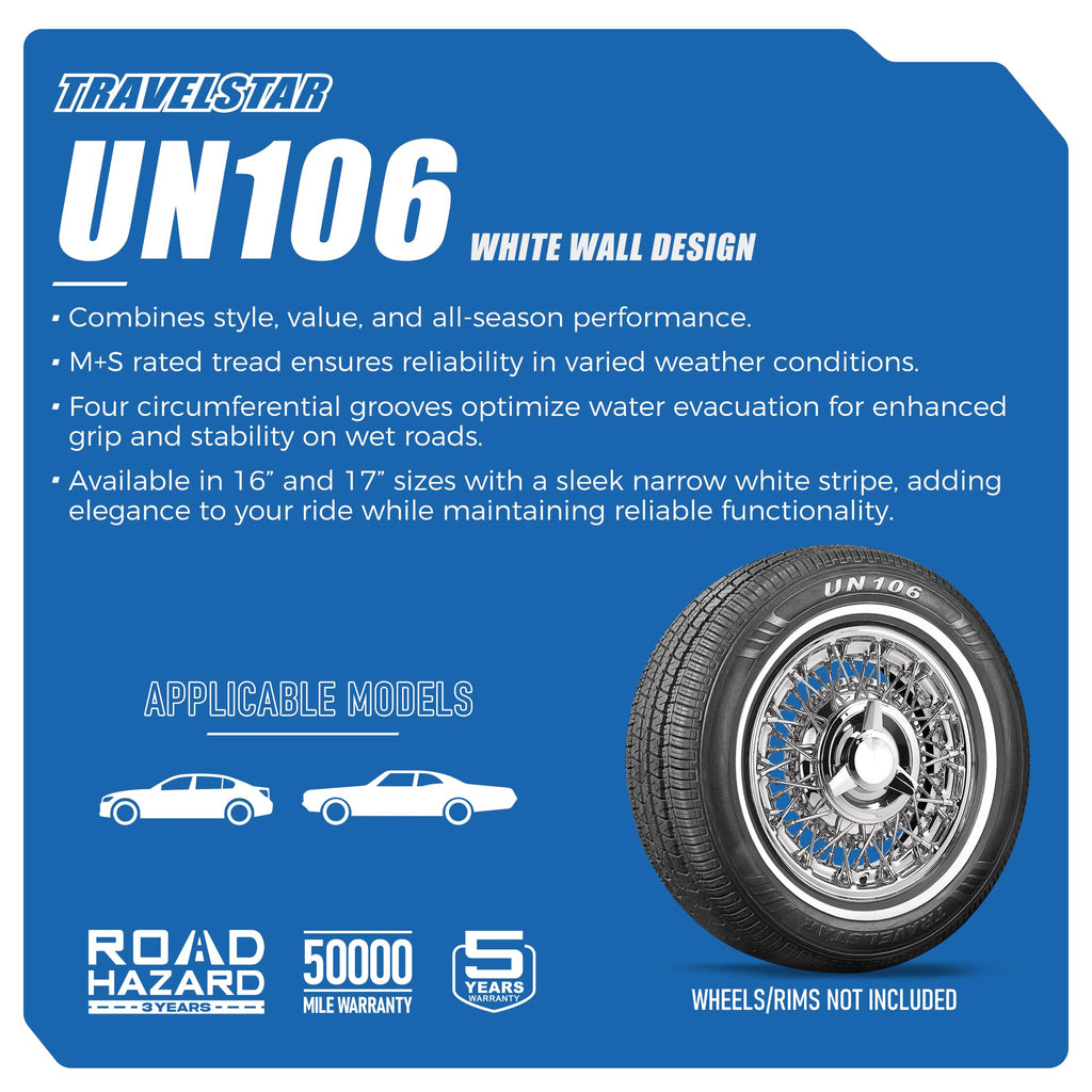 Set of 4 White Wall Radial Tire W415383