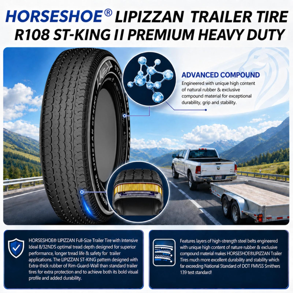 ST205/75R15 10-Ply Trailer Tires B7045