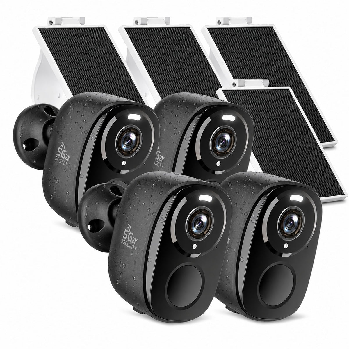 5GHz/2.4G Wireless Outdoor Security Cameras with Solar Panels F49901