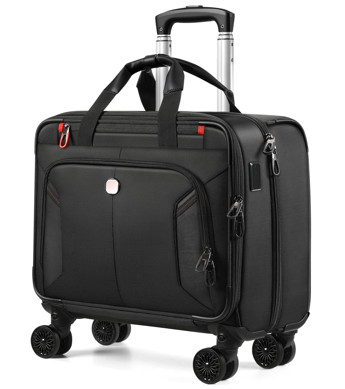 Rolling Laptop Bag with USB & Type-C Charging Port, Water Resistant 17.3 Inch K22581