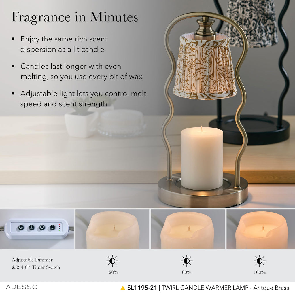 Flameless Candle Warmer Lamp with Adjustable Timer & Dimmable Light D4066