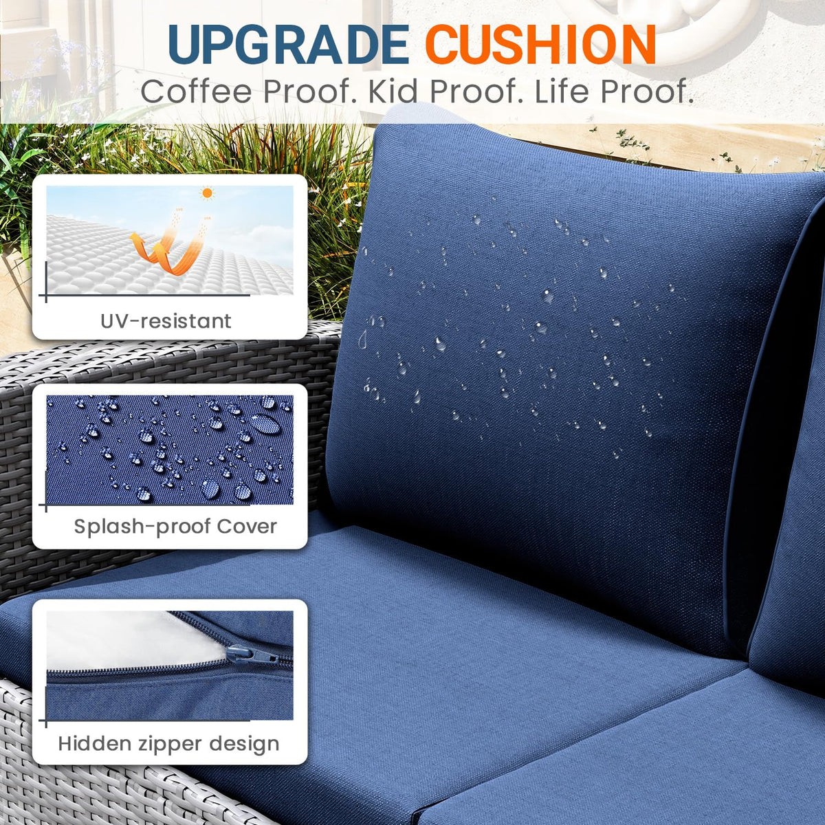 4 Piece Outdoor Wicker Patio Furniture Set Z88364