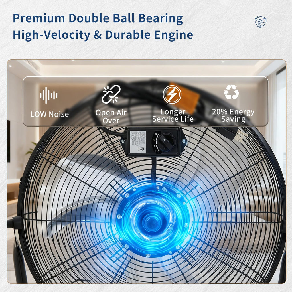 20'' 3000CFM Metal Floor Fan H762