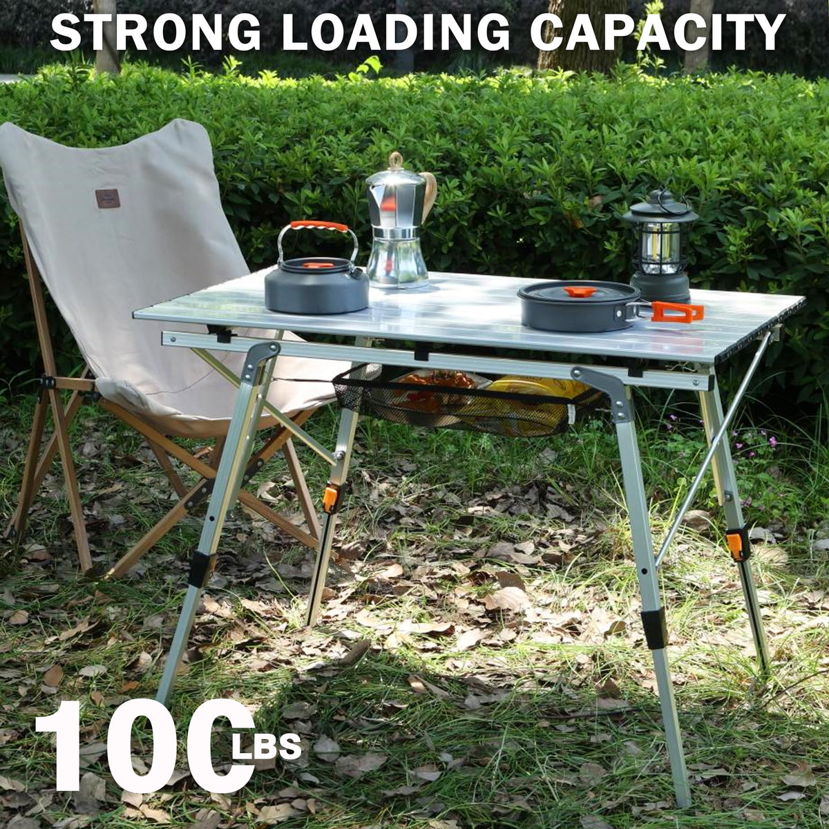 Lightweight Aluminum Folding Camping Table White I819