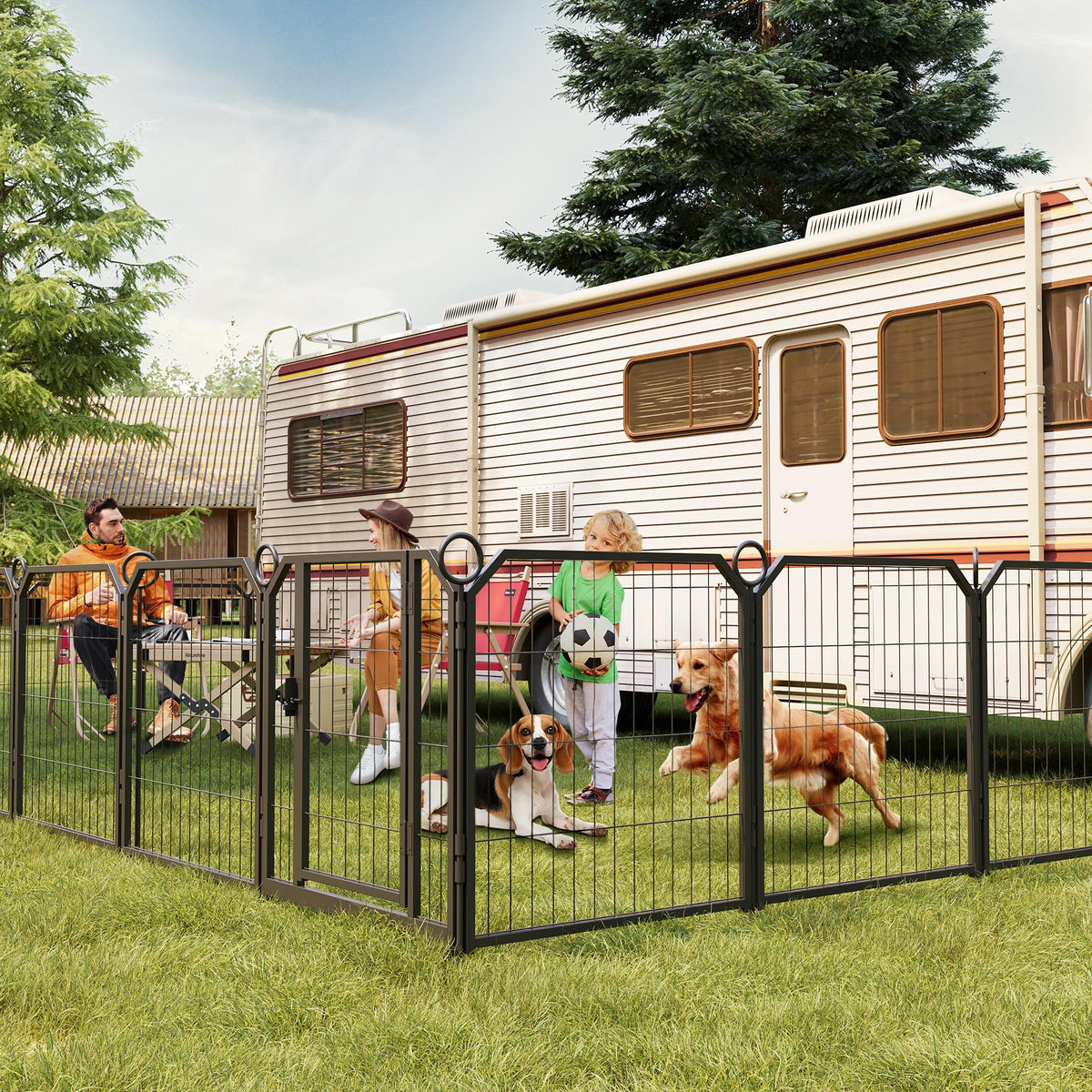 32 Inch 16 Panel Metal Dog Playpen F32432