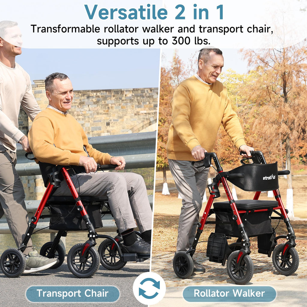 2 in 1 Rollator Wheelchairs Combo with Seat G1652