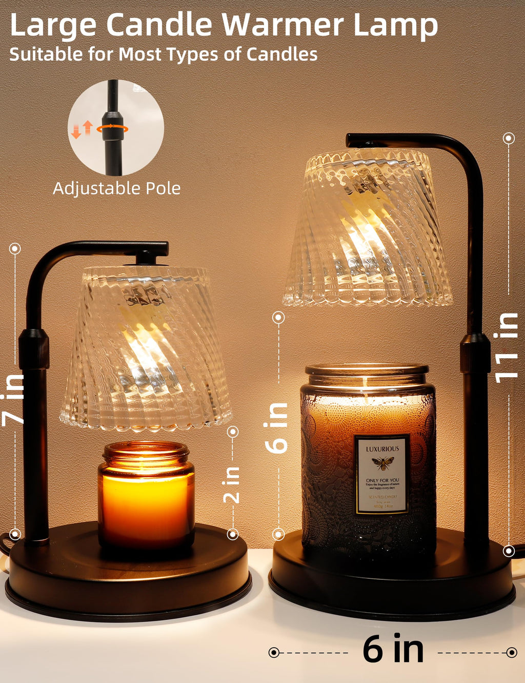 Candle Warmer Lamp with Timer Dimmable V3555