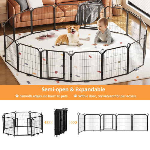 32 Inch 16 Panel Metal Dog Playpen F32432