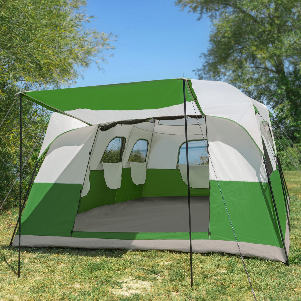 10-12 Person Camping Tent with Room Divider and Carry Bag X409