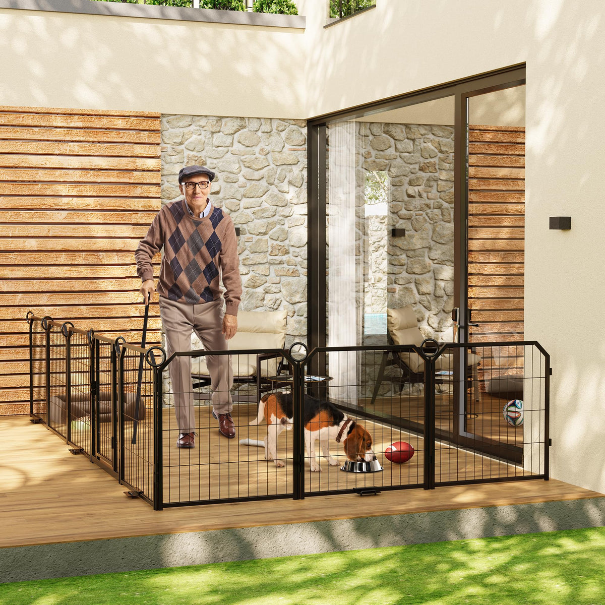 32 Inch 16 Panel Metal Dog Playpen F32432