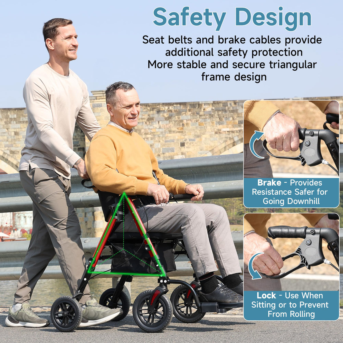 2 in 1 Rollator Wheelchairs Combo with Seat G1652