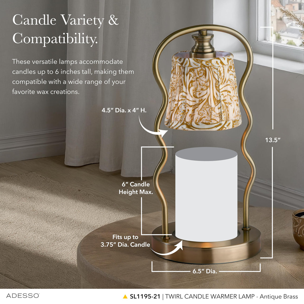 Flameless Candle Warmer Lamp with Adjustable Timer & Dimmable Light D4066